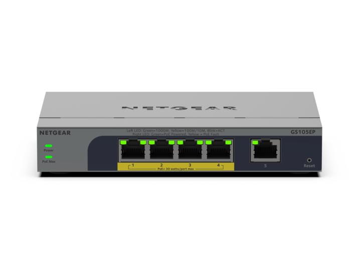 Netgear Easy Smart GS105EP - Switch - L3 - Smart - 1 x 10/100/1000 + 4 x 10/100/1000 (PoE+)