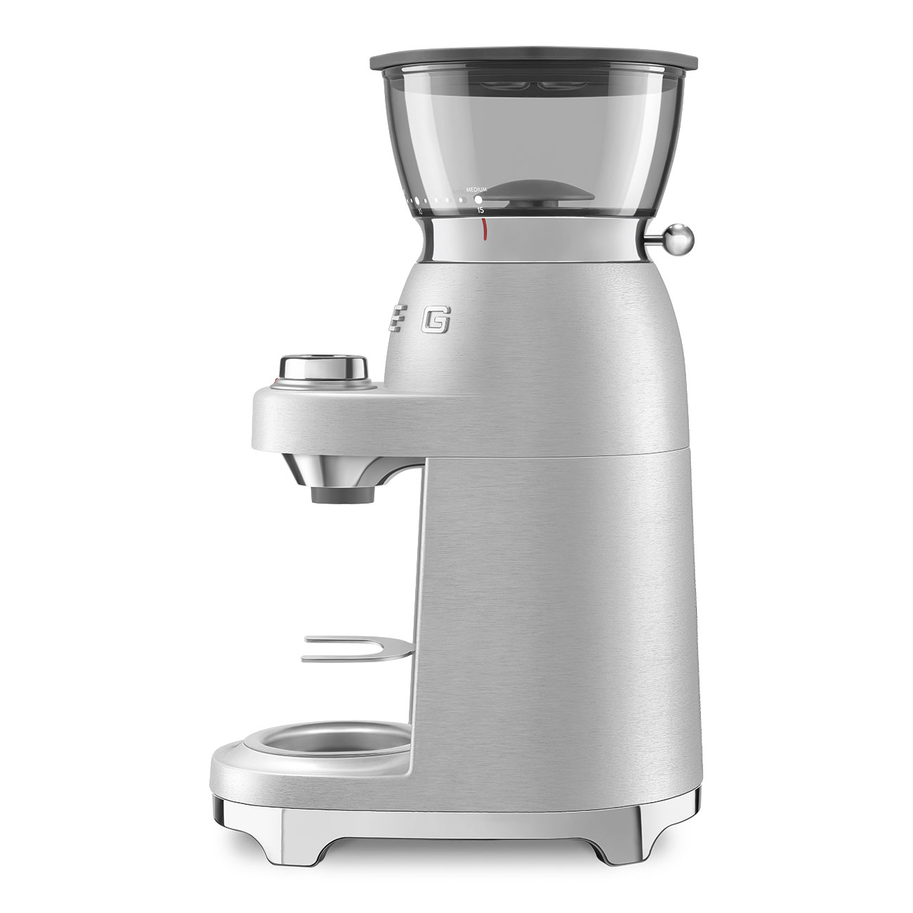 SMEG CGF02SSEU, Mühle mit Mahlwerk, 240 g, Kegelmahlwerk, Edelstahl, Kunststoff, Aluminium
