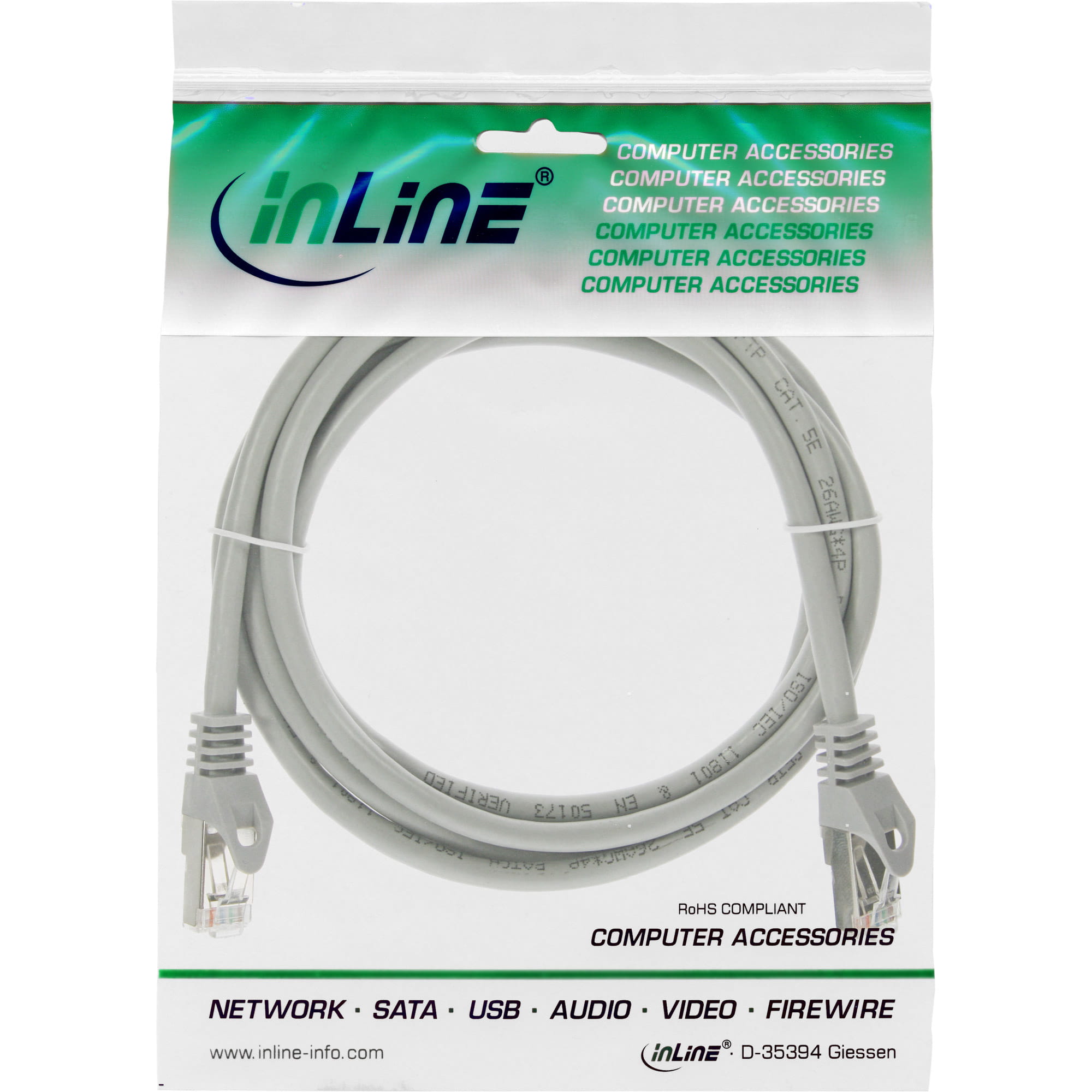 InLine Patchkabel - F/UTP - Cat.5e - grau - 1,5m