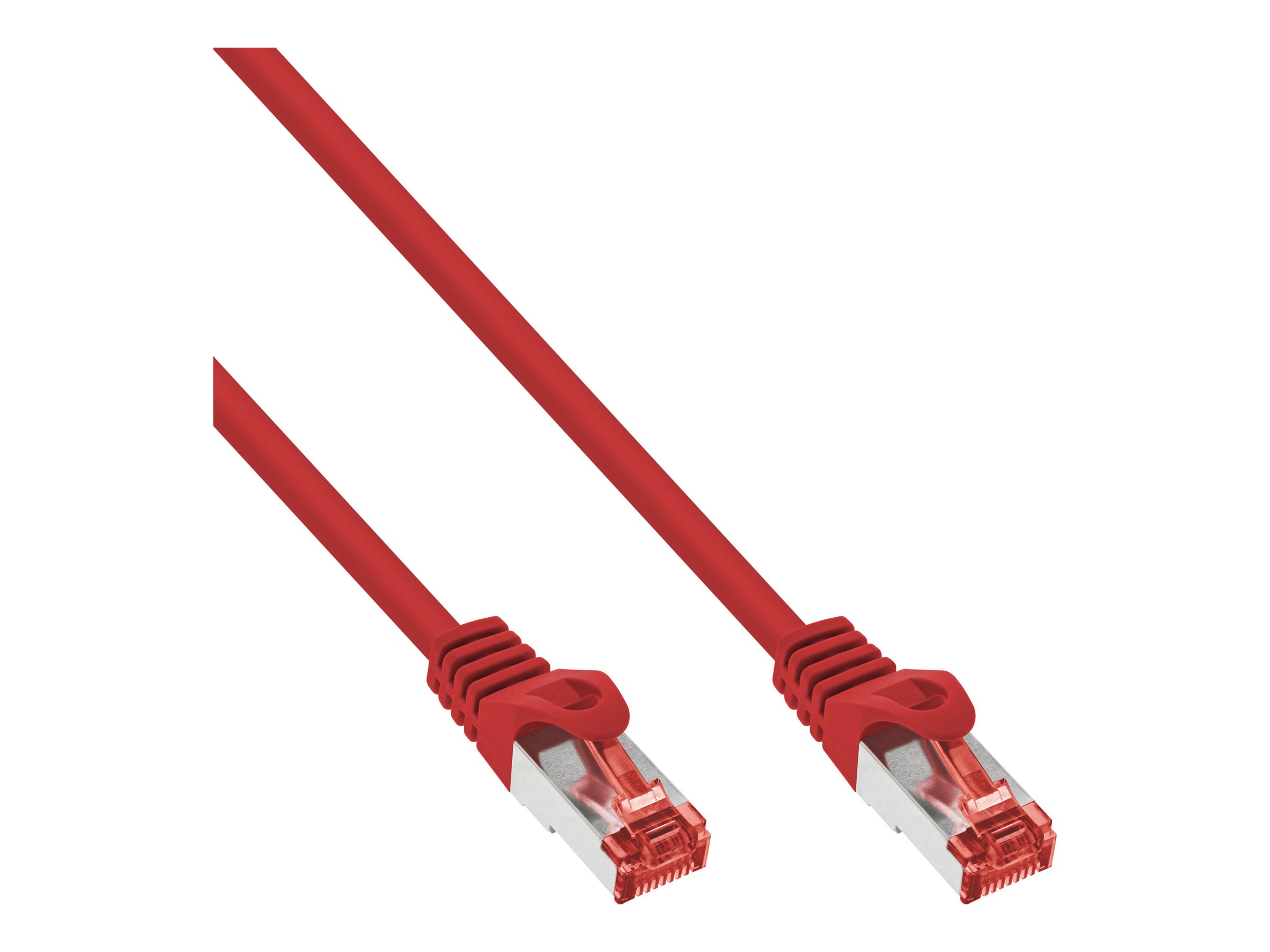 InLine Patchkabel - S/FTP (PiMf) - Cat.6 - halogenfrei - Kupfer - rot - 0,25m