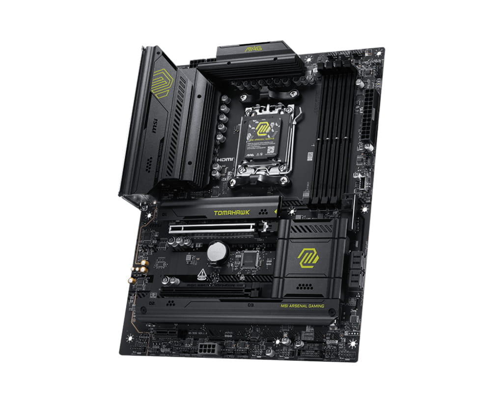 MSI MAG B850 TOMAHAWK WIFI, AMD, Sockel AM5, AMD Ryzen 7000 Series, AMD Ryzen 8000 Series, AMD Ryzen 9000 Series, Sockel AM5, DDR5-SDRAM, 256 GB