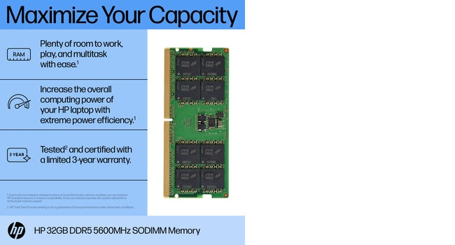 HP  DDR5 - Modul - 32 GB - SO DIMM 262-PIN - 5600 MHz / PC5-44800