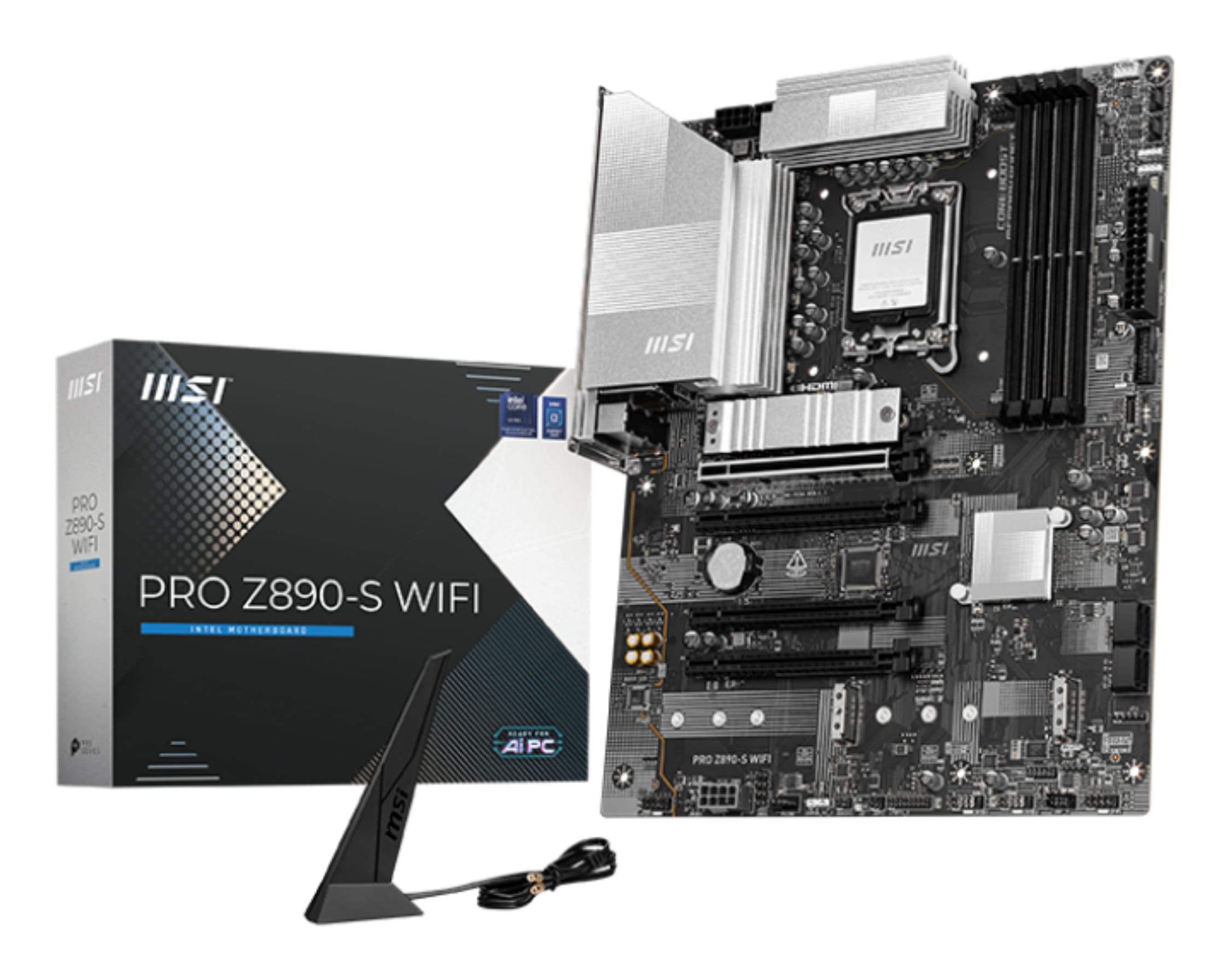 MSI PRO Z890-S WIFI - Motherboard - ATX - LGA1851 Sockel - Z890 Chipsatz - USB-C 3.2 Gen 2x2, USB 3.2 Gen 1 - 2.5 Gigabit LAN, Wi-Fi 7, Bluetooth - Onboard-Grafik (CPU erforderlich)