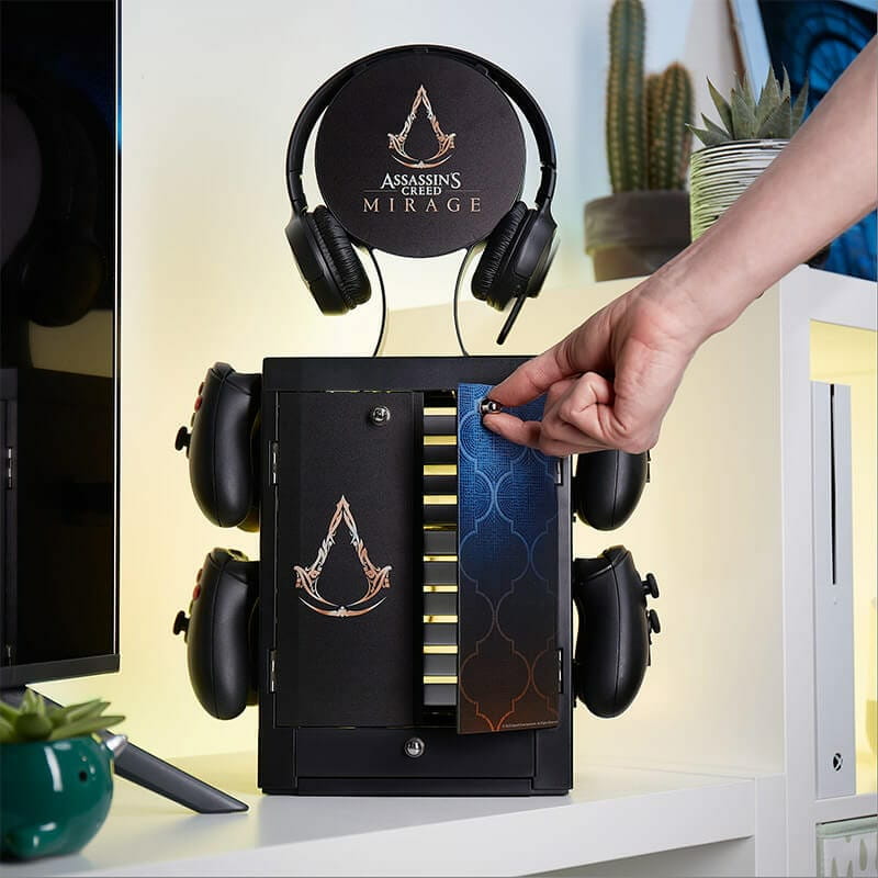 Numskull Games Official Assassin's Creed - Mirage Gaming Locker, Diskettenhalter für Spiele, Xbox, Schwarz, Kabelgebunden, 1 Stück(e)