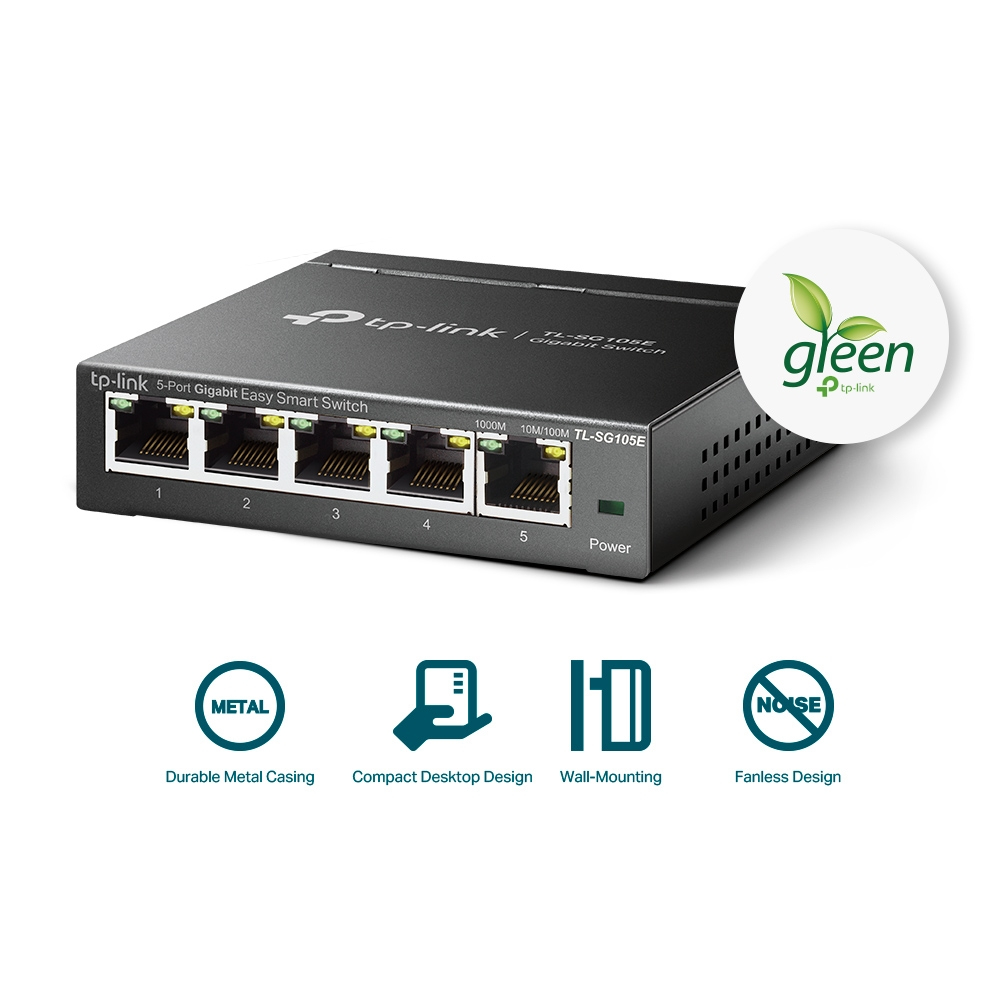 TP-LINK TL-SG105E(UN), Managed, L2, Gigabit Ethernet (10/100/1000)