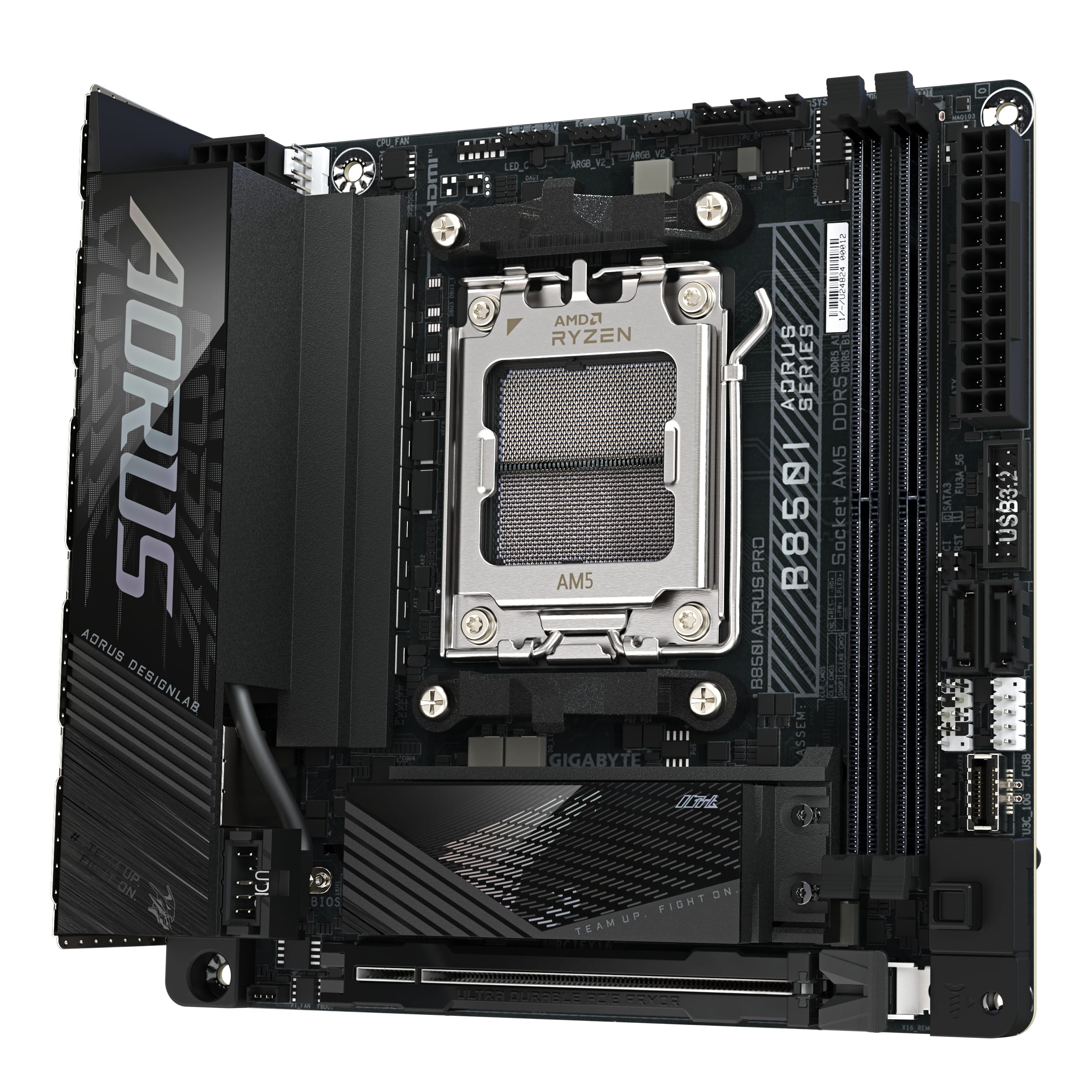 Gigabyte AORUS B850I PRO - Motherboard - Mini-ITX - Socket AM5 - AMD B850 Chipsatz - USB-C 3.2 Gen2, USB 3.2 Gen 1, USB 3.2 Gen 2 - Bluetooth, 2.5 Gigabit LAN, Wi-Fi 7 - Onboard-Grafik (CPU erforderlich)
