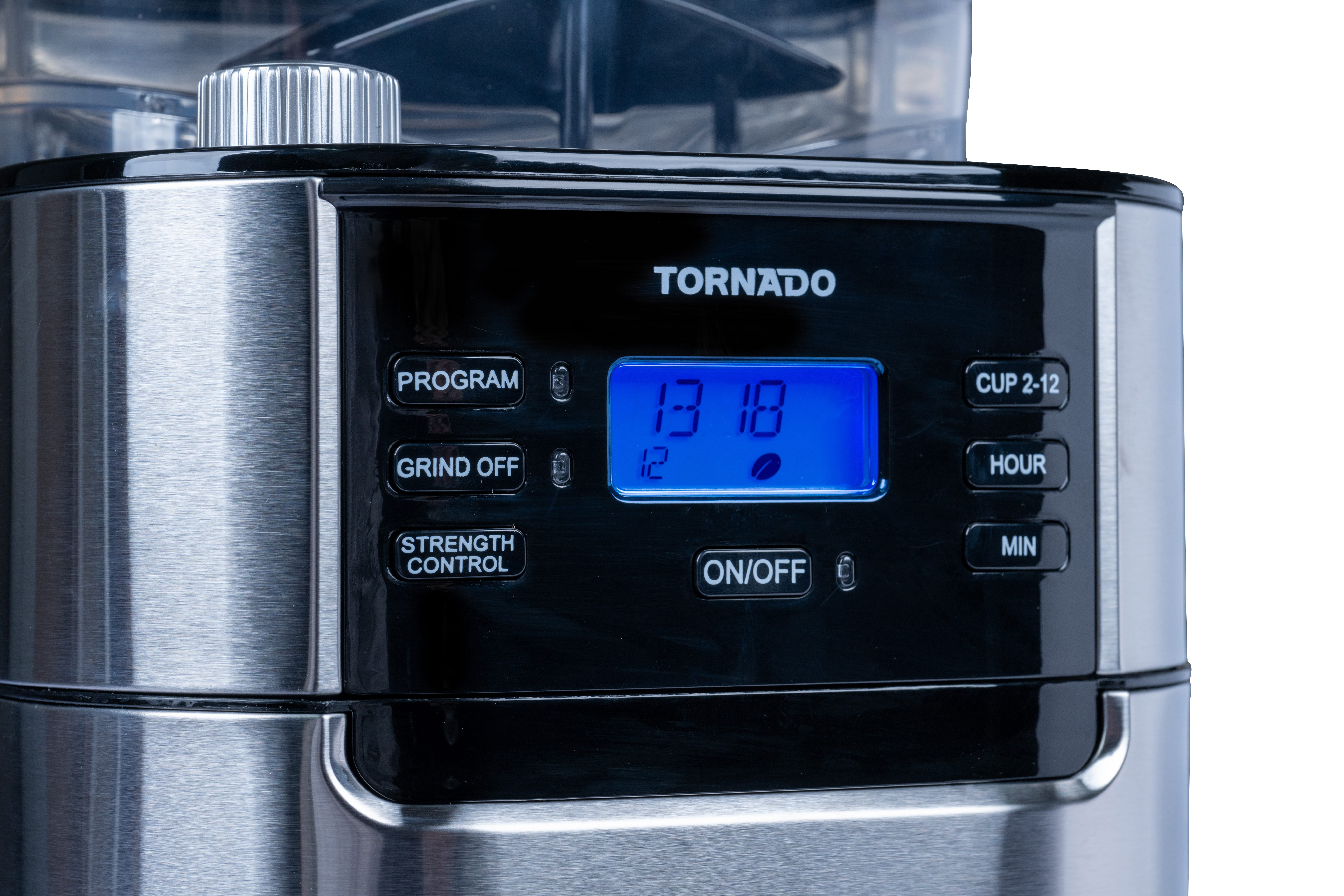 Tornado TCM-1025A-GS, Filterkaffeemaschine, 1,5 l, Kaffeebohnen, Gemahlener Kaffee, Eingebautes Mahlwerk, 1050 W, Schwarz