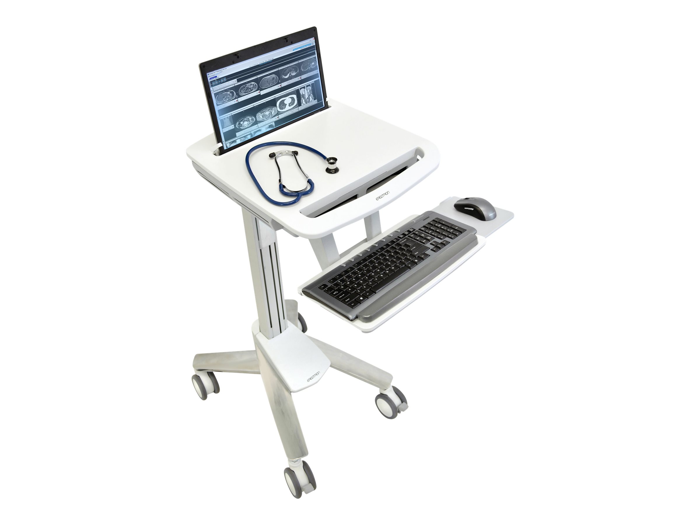 Ergotron SV41 - Wagen - Konstante Krafttechnologie - für Notebook / PC-Ausrüstung - verriegelbar - medizinisch - Aluminium, verzinker Stahl, hochwertiger Kunststoff - Grau, weiß, Polished Aluminum - Bildschirmgröße: bis zu 43,9 cm (bis zu 17,3")