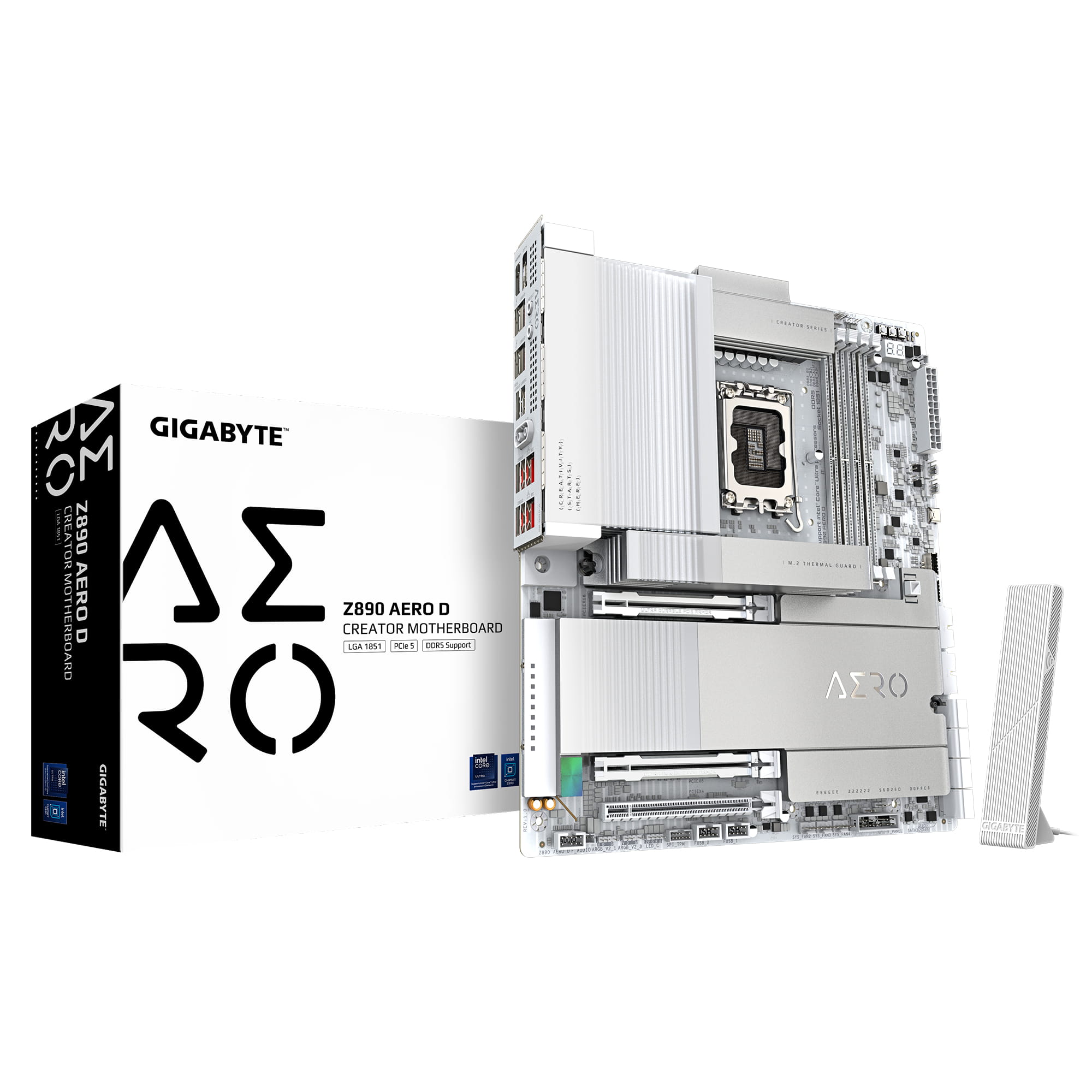 Gigabyte Z890 AERO D - Motherboard - E-ATX - LGA1851-Sockel - Z890 Chipsatz - USB 3.2 Gen 2, USB 3.2 Gen 1, USB4 - 2 x 2.5 Gigabit LAN, Bluetooth, Wi-Fi 7 - Onboard-Grafik (CPU erforderlich)