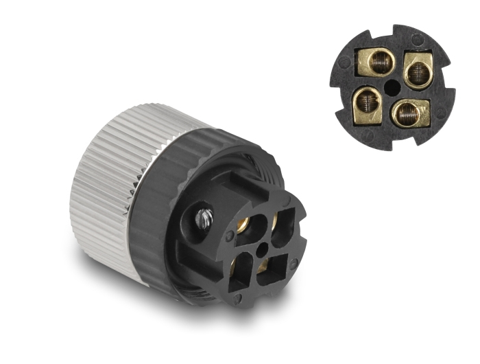 Delock Adapter für Power Connector - M12 (4-polig)