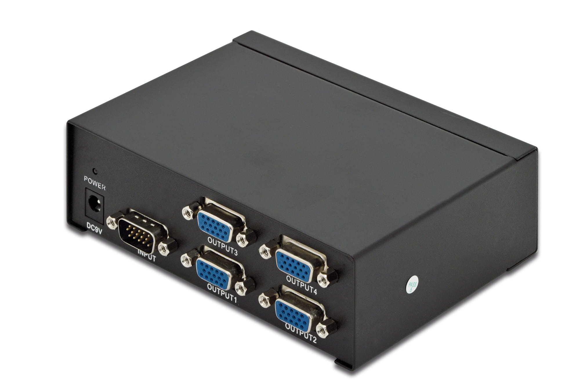 DIGITUS VGA Splitter 500MHz, 4-Port, VGA, VGA, 2048 x 1536 Pixel, 75 m, 500 MHz, 9 V