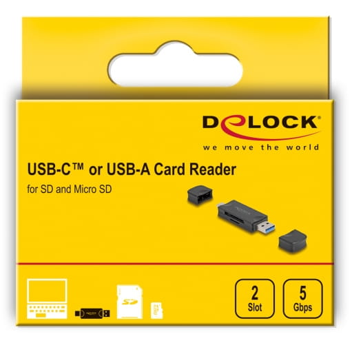 Delock Kartenleser (microSD, SD) - USB 3.0/USB-C
