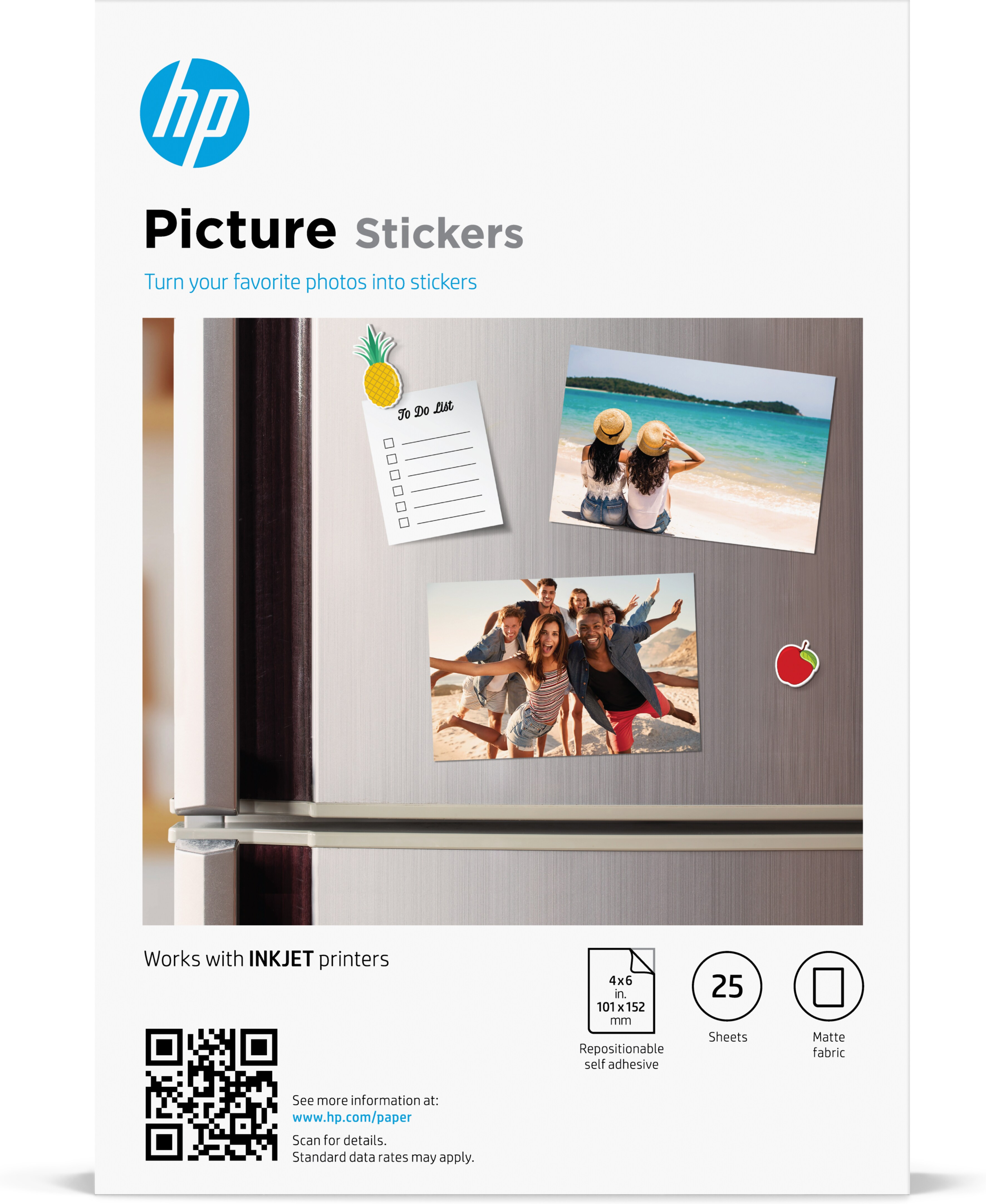 HP Picture Stickers - Matt - 101 x 152 mm 25
