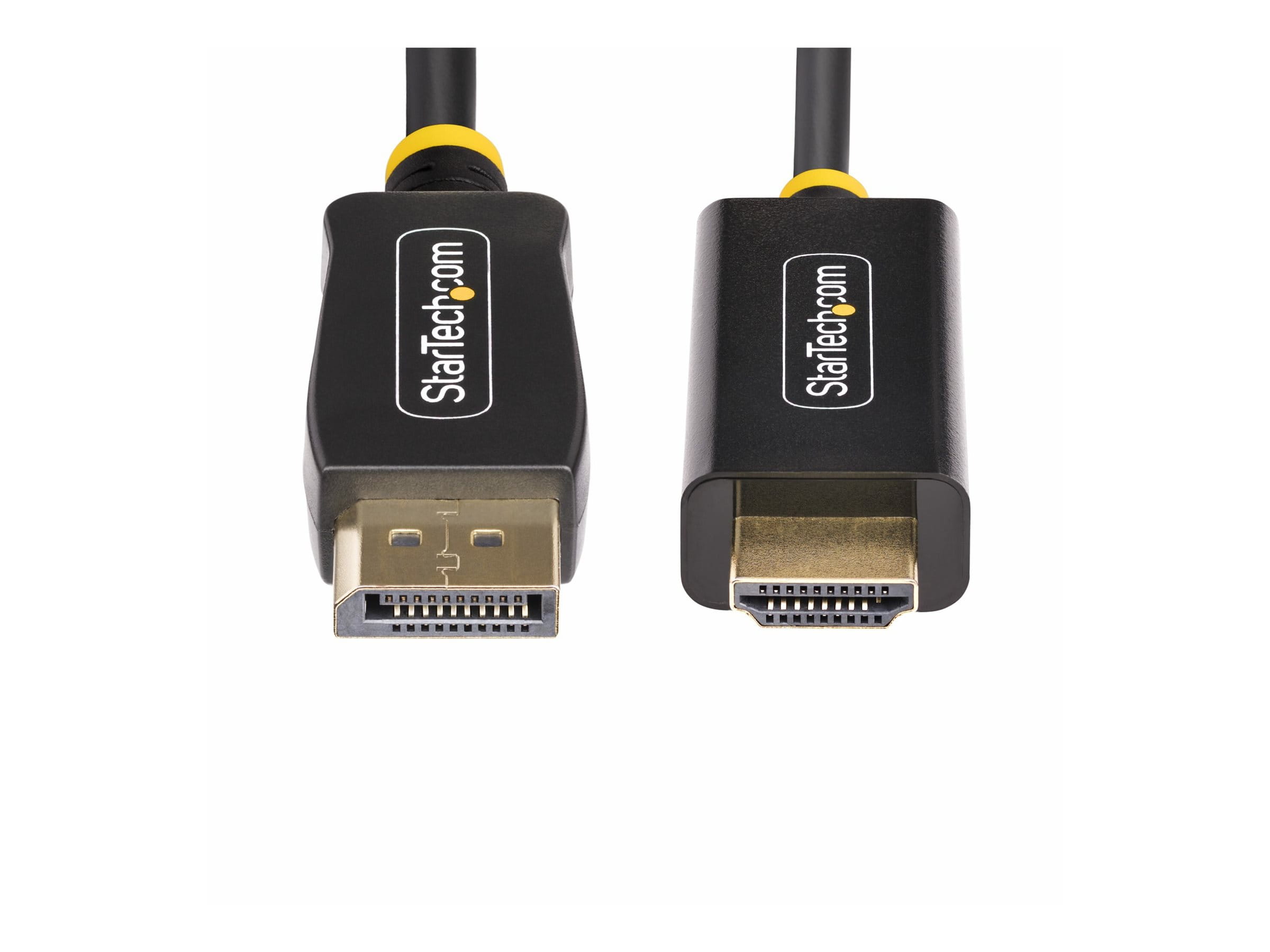 StarTech.com 6.6ft (2m) DisplayPort to HDMI Adapter Cable, 4K 60Hz with HDR, DP to HDMI 2.0b, Active Video Converter, DisplayPort Desktop to HDMI Monitor, M/M - DisplayPort to HDMI Cord (6F-DP-HDMI-4K60-HDR)