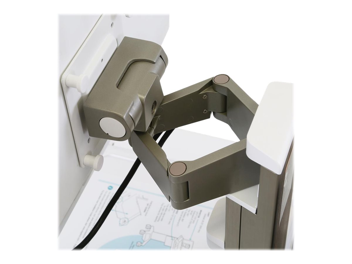 Ergotron CareFit Pro - Wagen - Electric Lift - für LCD-Display / PC-Ausrüstung - verriegelbar - medizinisch - weiß, Warm Gray - Bildschirmgröße: bis zu 68,6 cm (bis zu 27 Zoll)