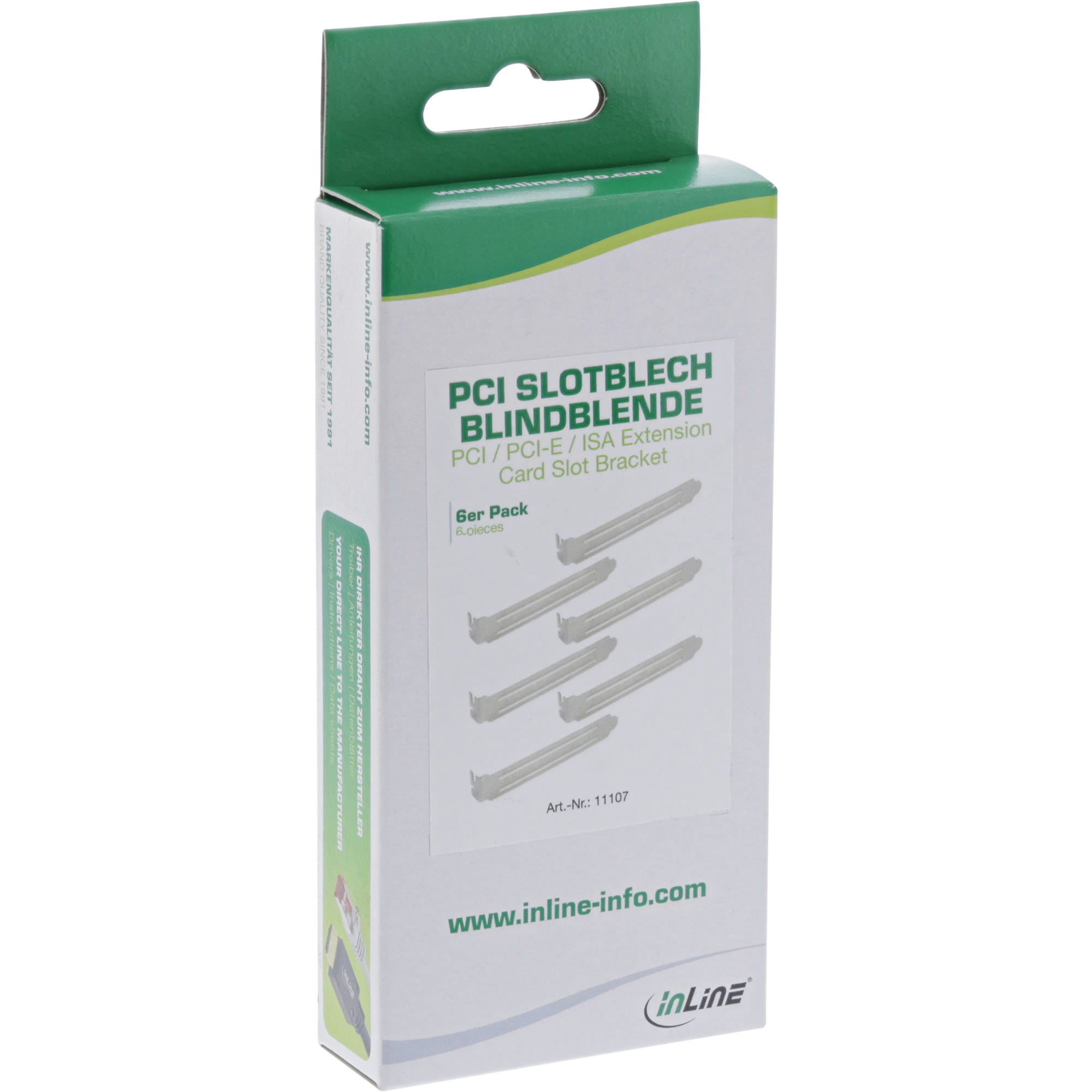 InLine PCI Slotblech Blindblende - 6er Pack