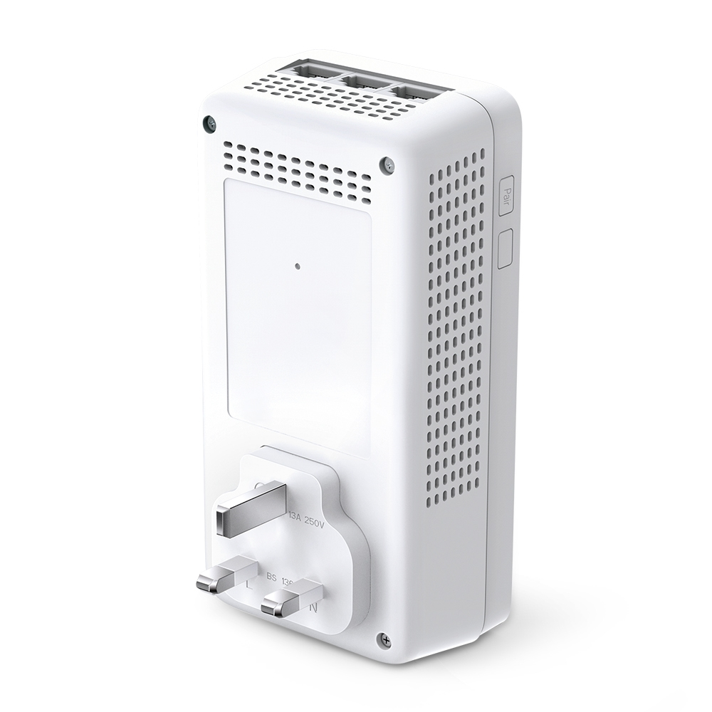 TP-LINK AV1300 Gigabit Passthrough Powerline ac WLAN Extender, 300 Mbit/s, IEEE 802.11n, IEEE 802.11a, IEEE 802.11ac, IEEE 802.11b, IEEE 802.11g, Type E/F, Gigabit Ethernet, 10,100,1000 Mbit/s, Wi-Fi 5 (802.11ac)