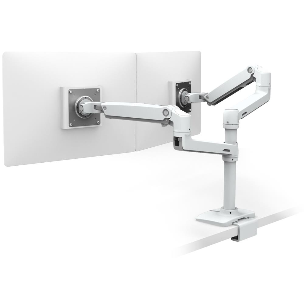 Ergotron LX Dual Stacking Arm - Befestigungskit für 2 LCD-Displays - Aluminium, Stahl - weiß - Bildschirmgröße: bis zu 61 cm (bis zu 24 Zoll)