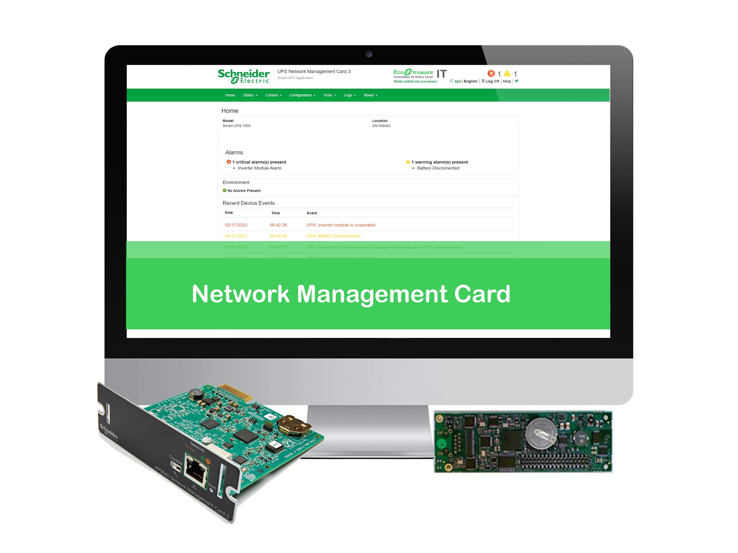 APC Network Management Card for Easy UPS, 1-Phase - Abonnement-Lizenz (4 Jahre)