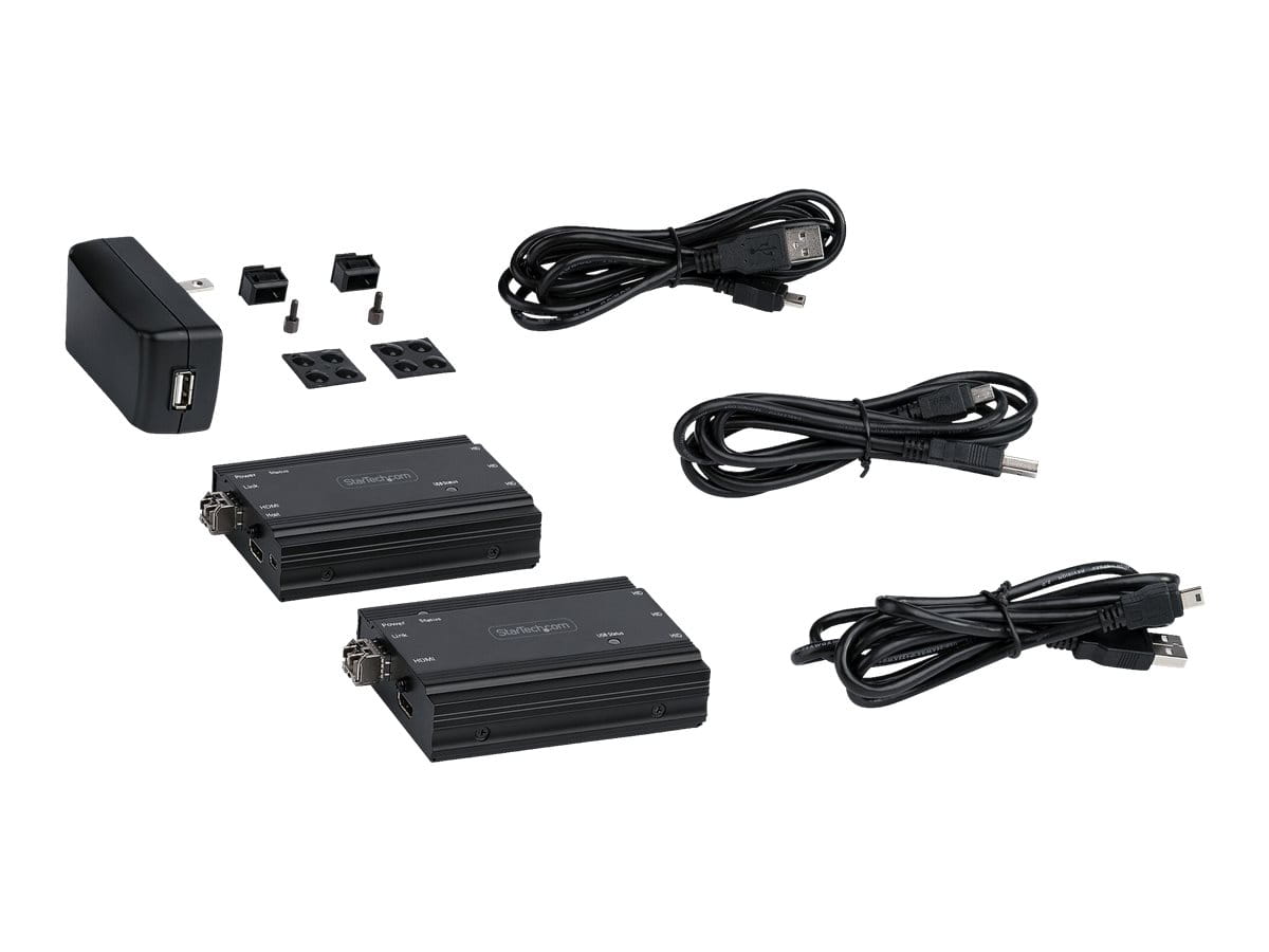 StarTech.com 4K HDMI LWL Extender - HDMI Video & USB Remote KVM Switch/Console Extender - bis zu 300m (MultiMode)