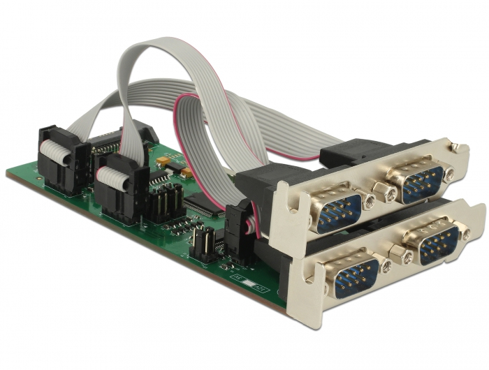 Delock PCI Express Card > 3 x Serial RS-232 + 1 x TTL 3.3 V / RS-232 with Voltage Supply - Serieller Adapter - PCI Express x1 Low-Profile - RS-232 x 3 + RS-232 (TTL)