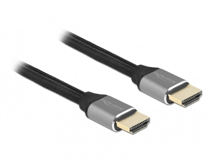 Delock Ultra High Speed - HDMI-Kabel - HDMI männlich zu HDMI männlich - 50 cm - Dreifachisolierung - Grau - hauchvergoldete Kontakte, unterstützt 8K 60 Hz (7680 x 4320)