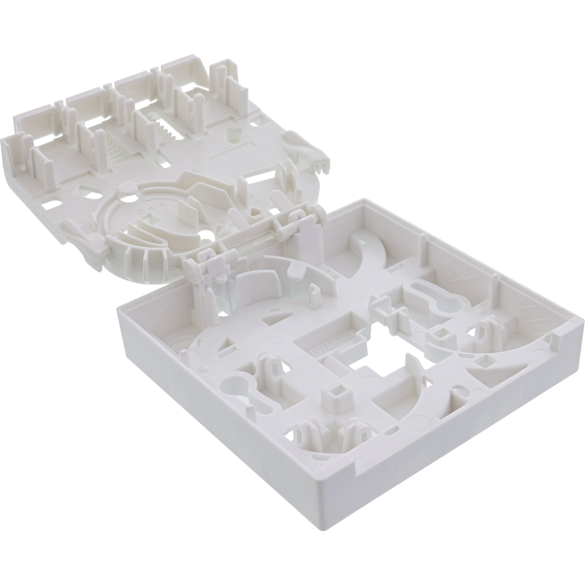 InLine FTTH Leerbox für bis zu 4x LC Duplex / 4x SC Simplex - Aufputz 80mm weiß