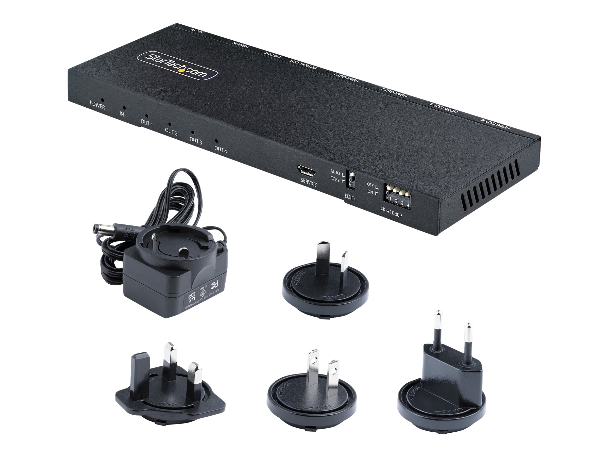 StarTech.com 4-Port 4K HDMI Splitter 1x4, 4K