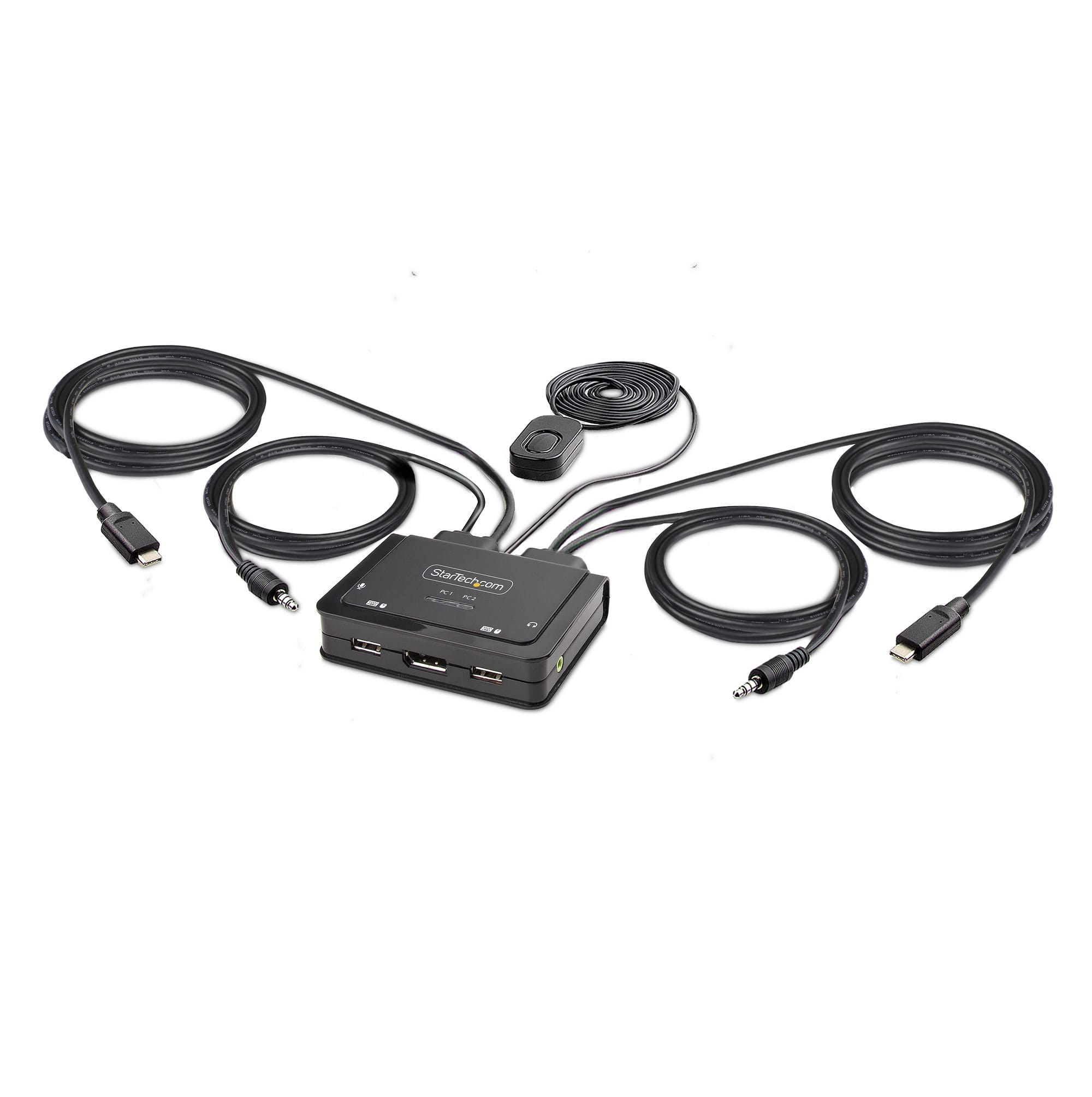 StarTech.com 2-Port USB-C Kabel KVM Switch, 4K60Hz