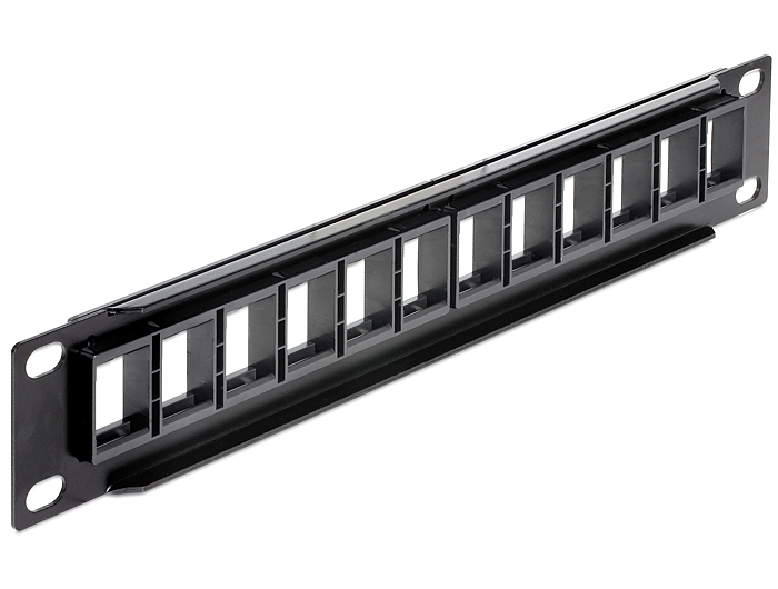Delock Patch Panel - Schwarz - 1U - 25.4 cm (10")