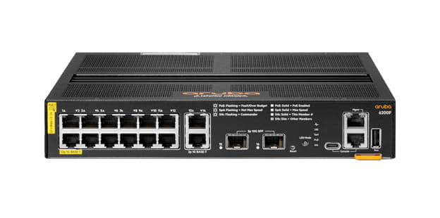 HPE Aruba Networking 6200F 12G Class4 PoE 2G/2SFP+ 139W TAA Switch - Switch - L3 - managed - 12 x 10/100/1000 (PoE+)