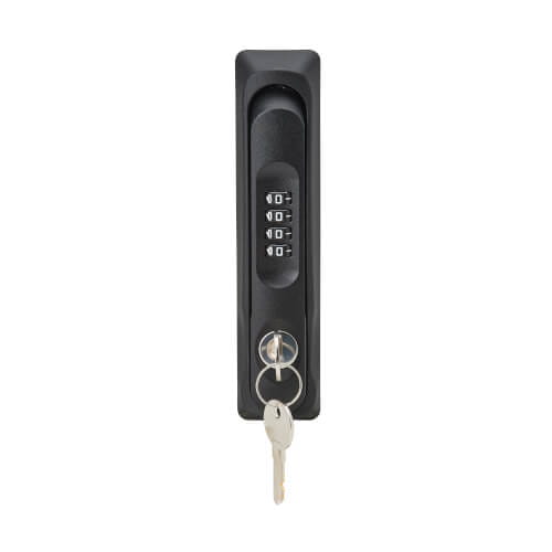 Eaton Tripp Lite Series SmartRack Locking Door Handles for Server Rack Front and Back Doors, 4-Digit Combination Lock, 2 Keys - Rack-Türgriff mit Kombinationsschloss - 4-digit combination - an Tür montierbar - Schwarz (Packung mit 2)