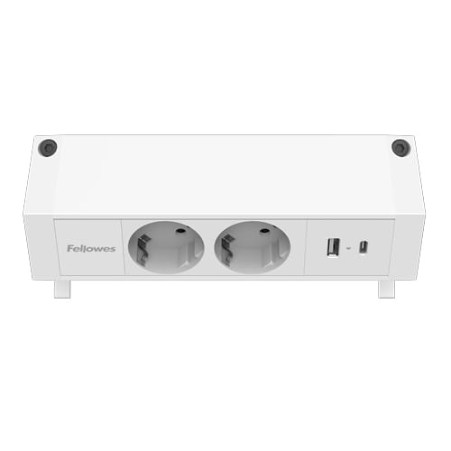 Fellowes 100137183, 2 m, Drinnen, Typ F, Weiß, 2 AC-Ausgänge, 230 V