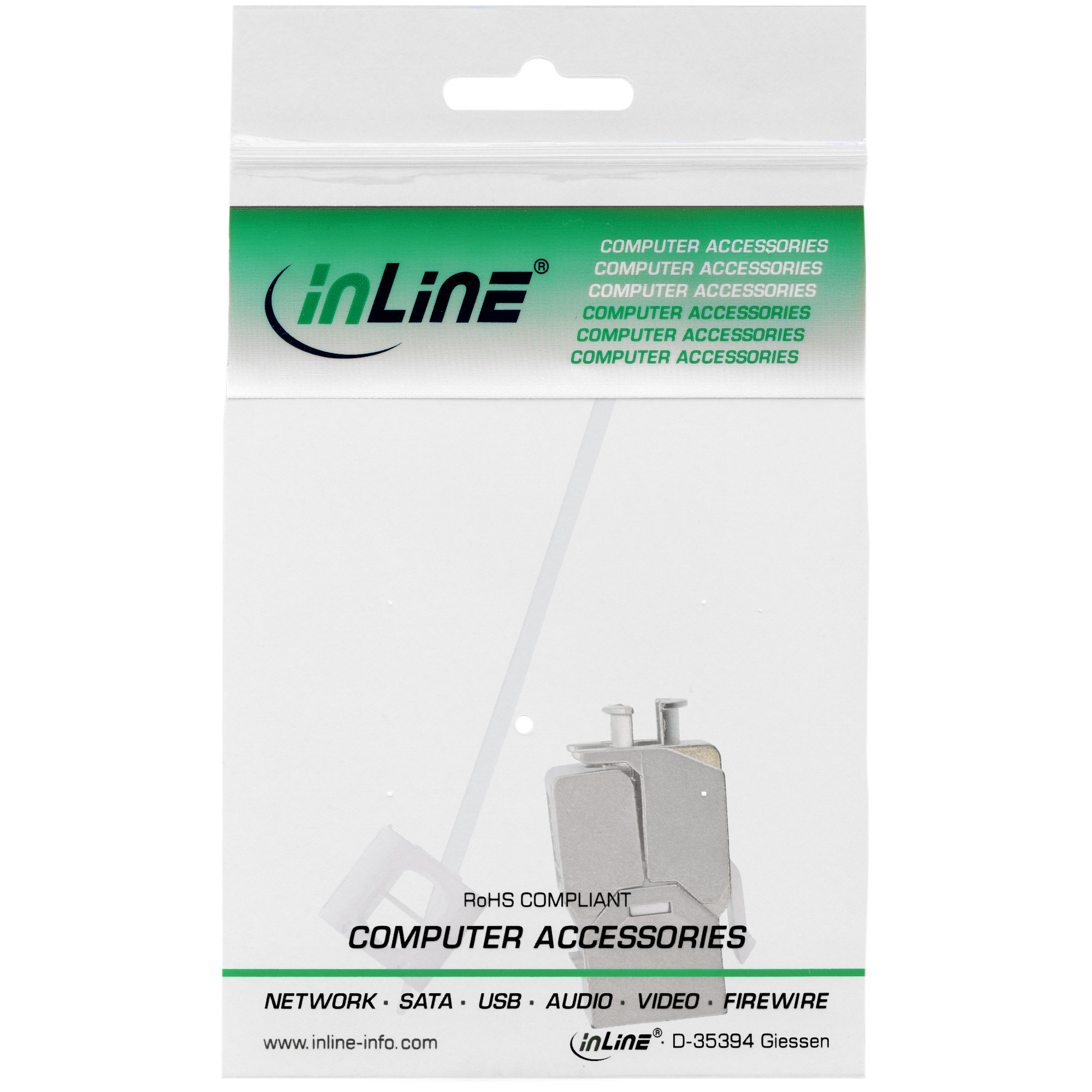 InLine Keystone RJ45 Buchse - SNAP-In - Cat.6a - mit Staubschutz rot