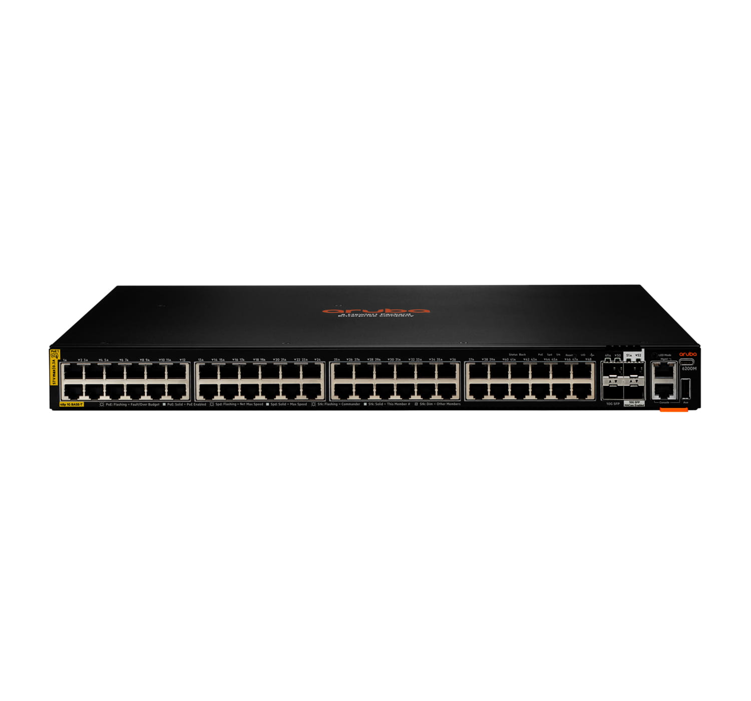 HPE Aruba Networking 6200M 48G Class4 PoE 4SFP+ Switch - Switch - max. Stapelentfernung 10 km - L3 - managed - 48 x 10/100/1000 (PoE+)