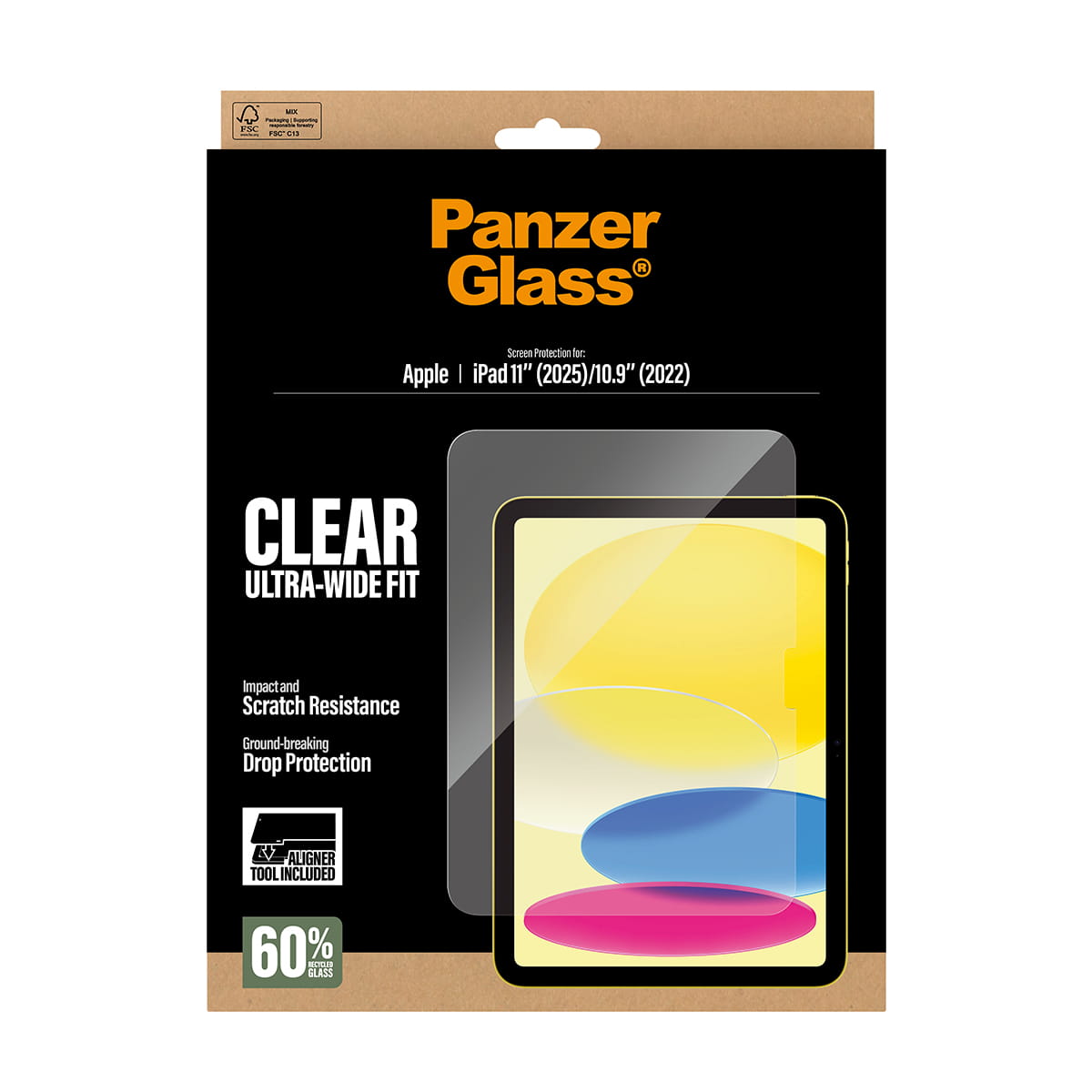 PanzerGlass Bildschirmschutz für Tablet - ultraweite Passform, mit FASTFIT-Werkzeug - Glas - klar - für Apple 10.9-inch iPad (10. Generation)