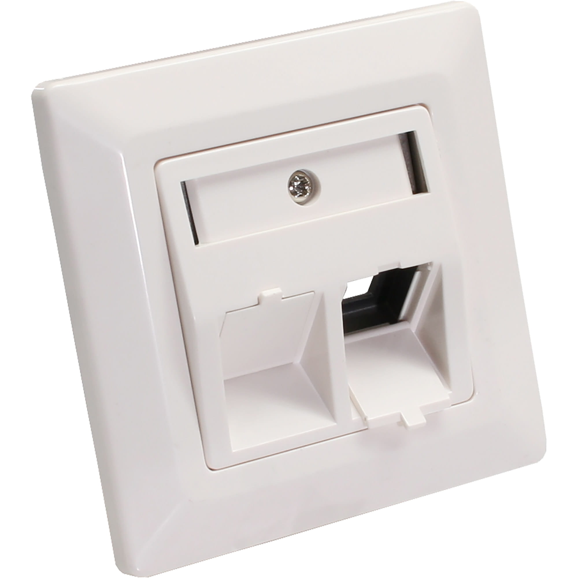 InLine Rahmenset für 2x RJ45 Bu/LSA Einsatz - Keystone SNAP-In - weiß RAL9010