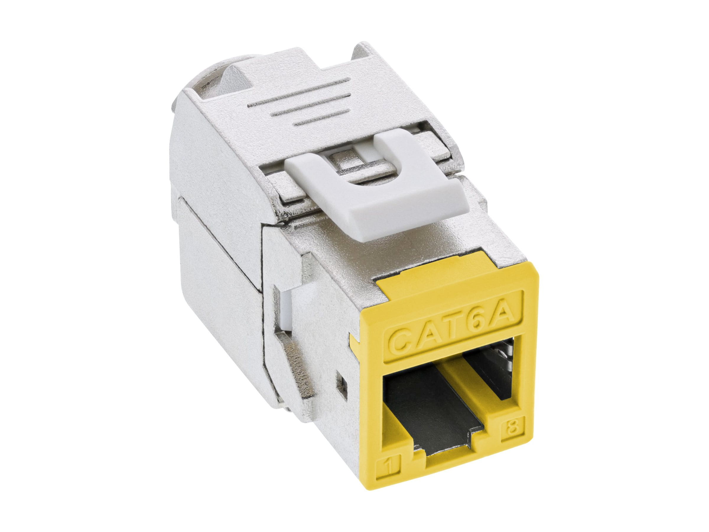 InLine Keystone RJ45 Buchse - geschirmt - Cat.6A - gelb 8er Pack