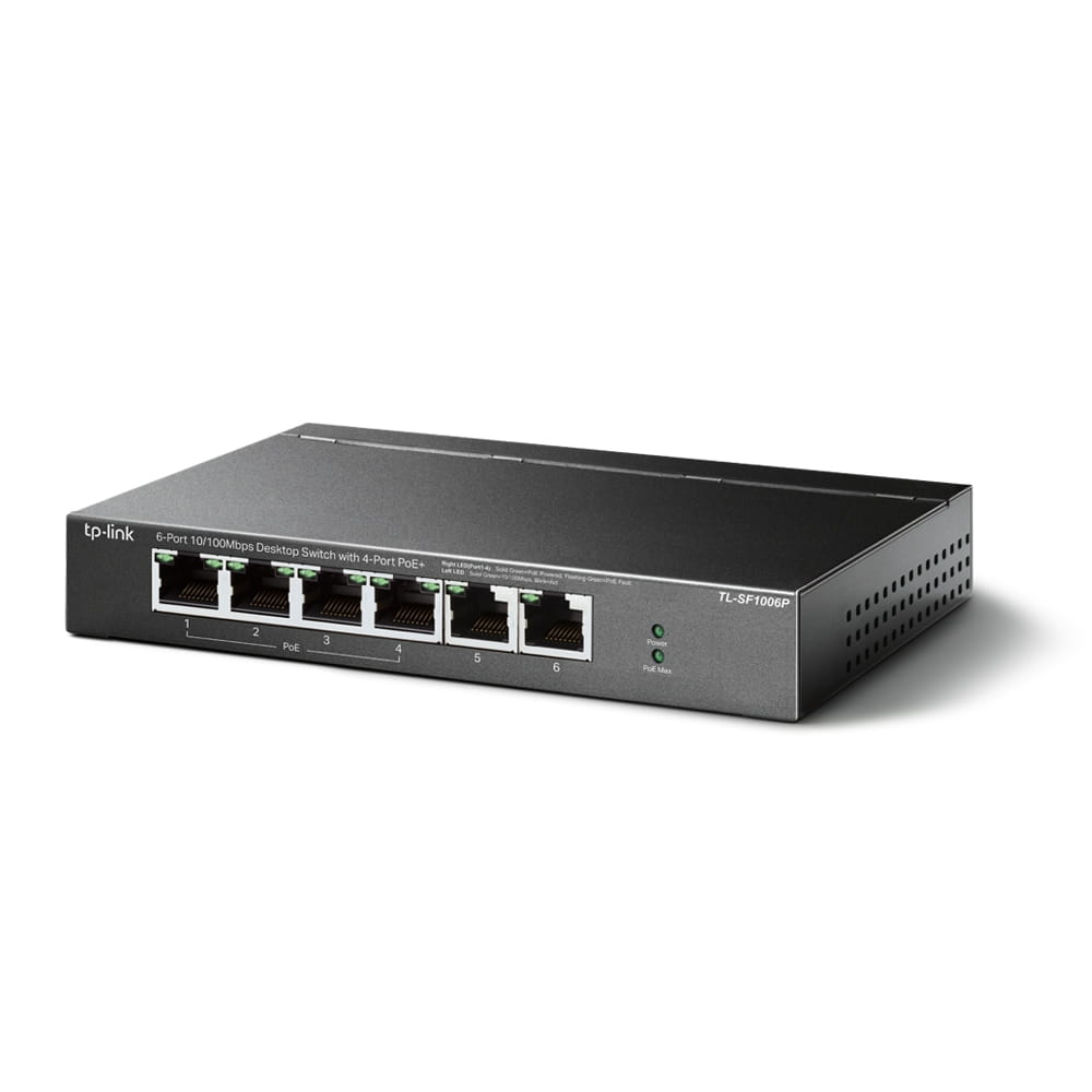TP-LINK TL-SF1006P - V1 - Switch - unmanaged - 6 x 10/100 (4 PoE+)