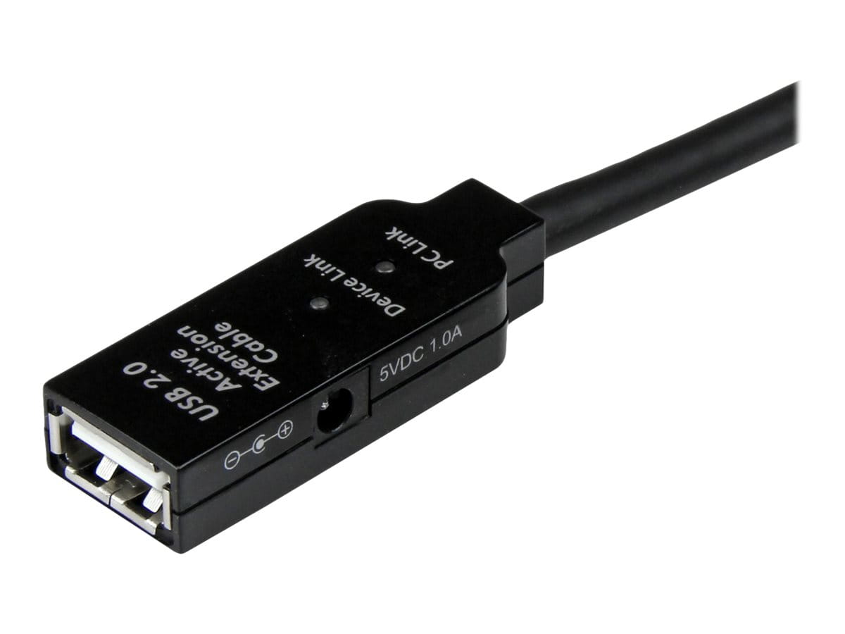 StarTech.com 25m aktives USB 2.0 Verlängerungskabel - St/Bu - USB Reapeater / Signalverstärker Kabel Stecker/Buchse - Schwarz - USB-Verlängerungskabel - USB (W)
