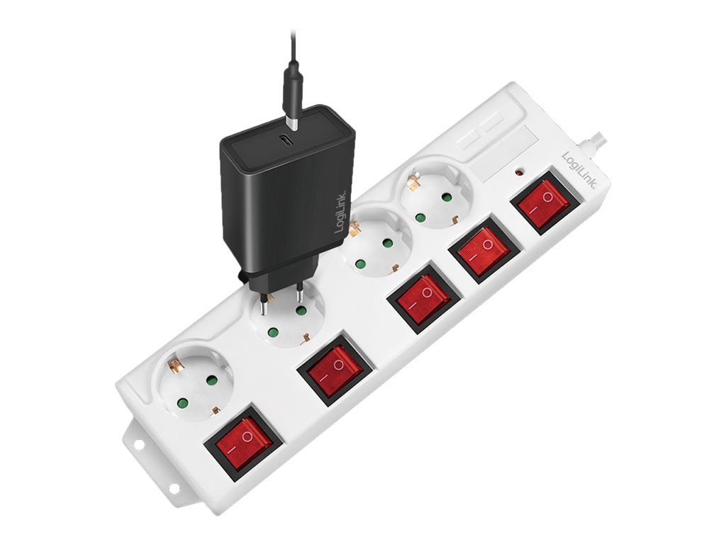 LogiLink Steckdosenleiste - Wechselstrom 250 V - 3680 Watt - Ausgangsanschlüsse: 4 (4 x CEE 7/3)